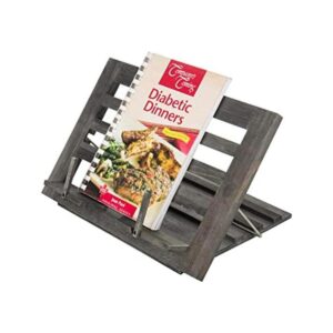 MyGift Soporte para libros de cocina de madera gris_1