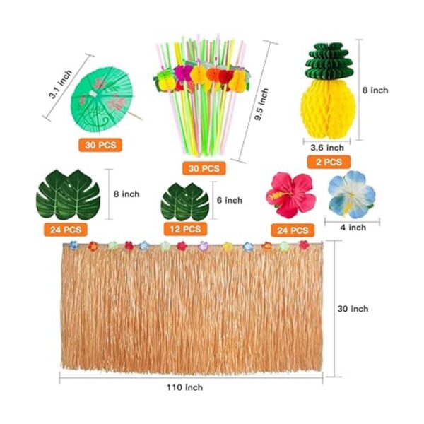 Garma Juego de 135 piezas de decoración hawaiana tropical_2