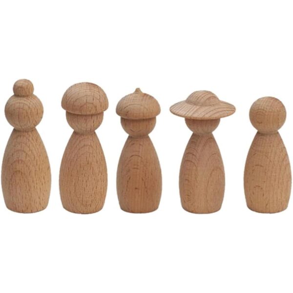 BESPORTBLE 5 muñecas de madera sin terminar de madera