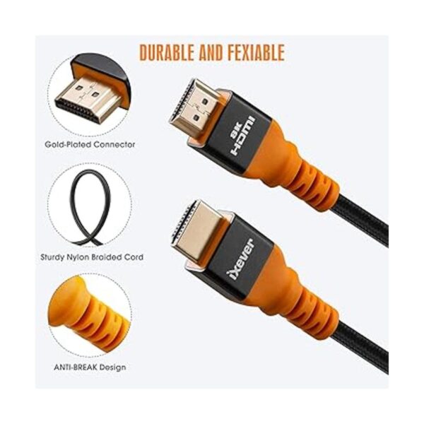 Cable HDMI 2.1 10 pies IXEVER 8K Ultra HD de alta_3