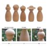 BESPORTBLE 5 muñecas de madera sin terminar de madera