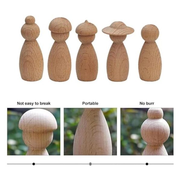 BESPORTBLE 5 muñecas de madera sin terminar de madera