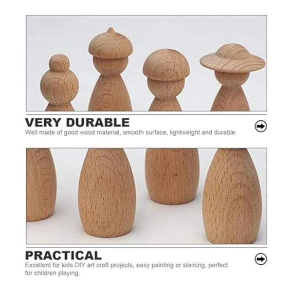 BESPORTBLE 5 muñecas de madera sin terminar de madera