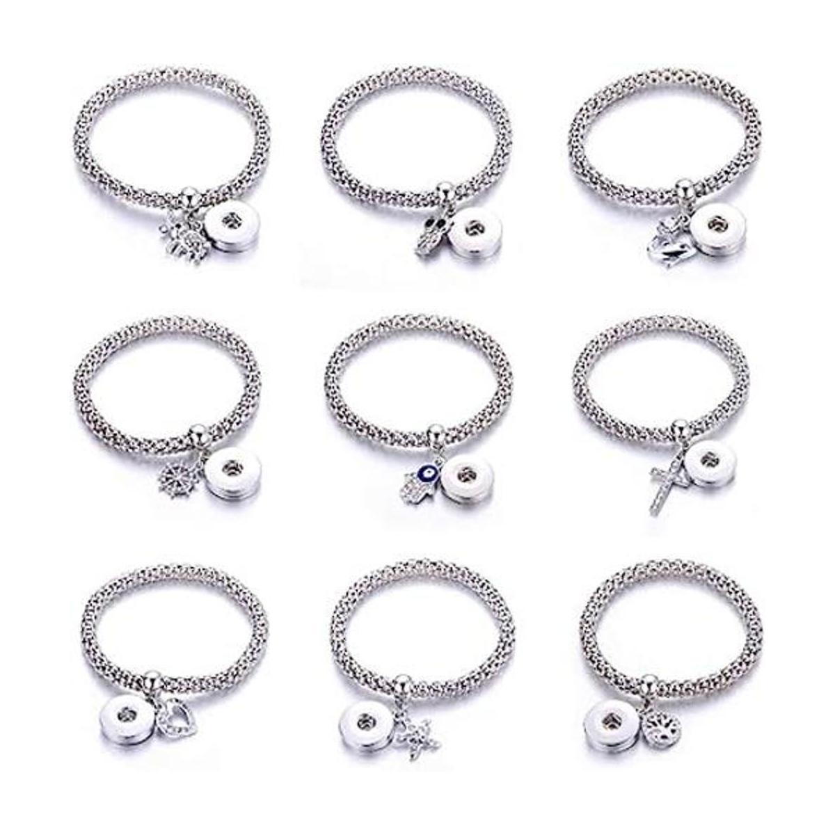 Lovglisten 6 pulseras a presión para mujer para