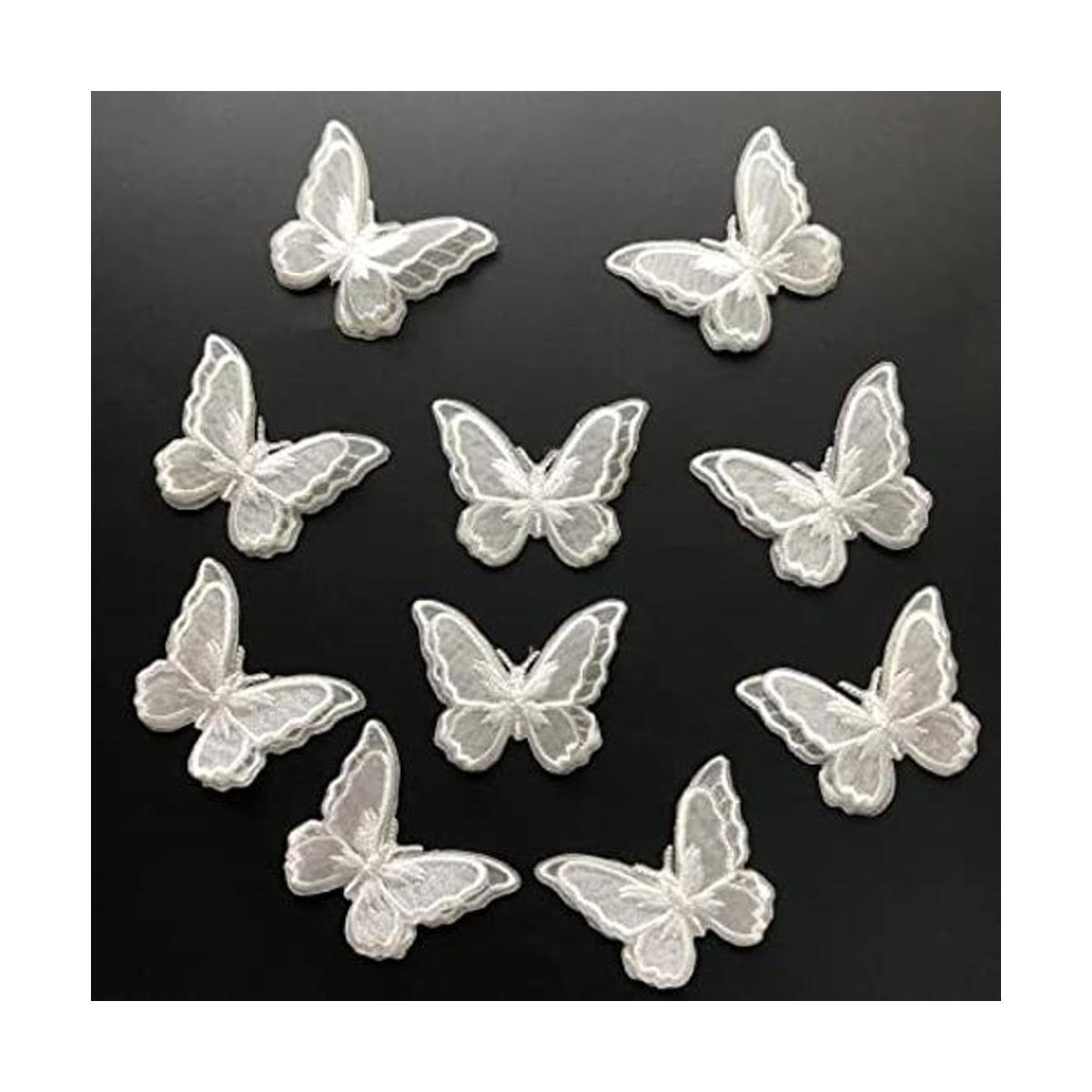 Qililandiy 10 parches bordados de mariposa para coser o