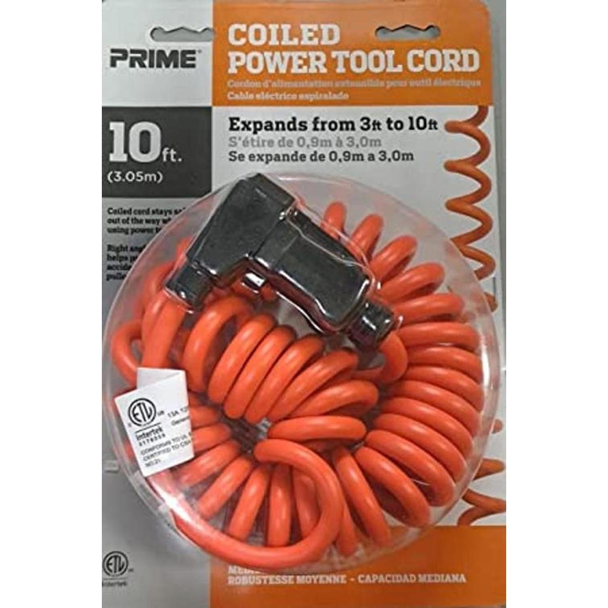 Prime Ad010610 Cable de alimentación en espiral 10.0 ft