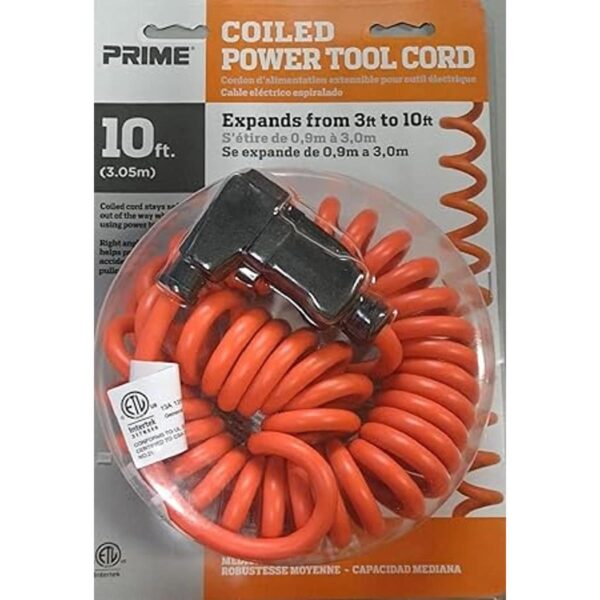 Prime Ad010610 Cable de alimentación en espiral 10.0 ft