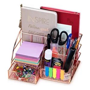 Organizador de escritorio de oro rosa para mujer bonito_1