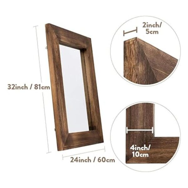 Espejo de pared de madera rústica para baño 24 x 32