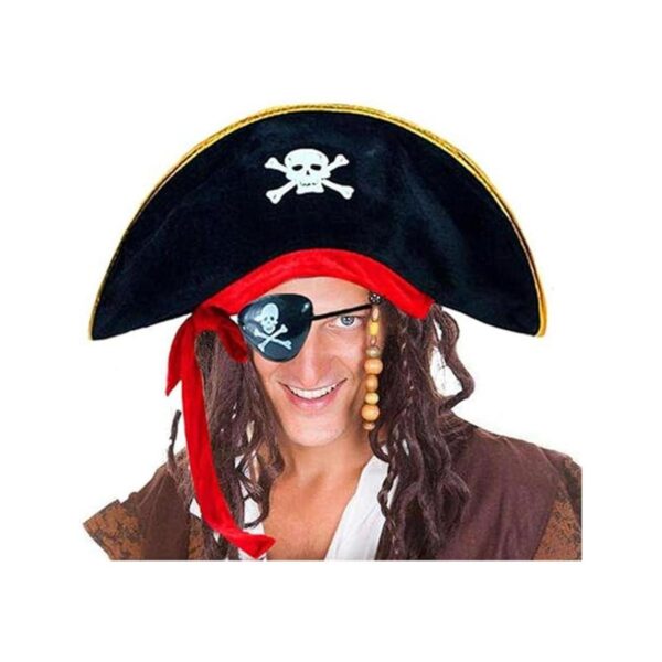 Gorra de disfraz de capitán pirata con estampado de_4