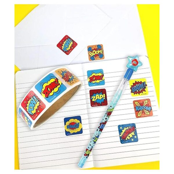 TINYMILLS Superhero Stickers 100 pegatinasdispensador