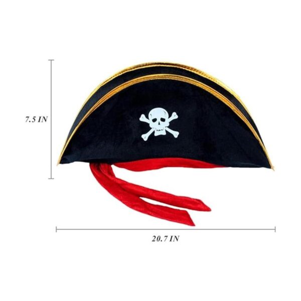 Gorra de disfraz de capitán pirata con estampado de_2