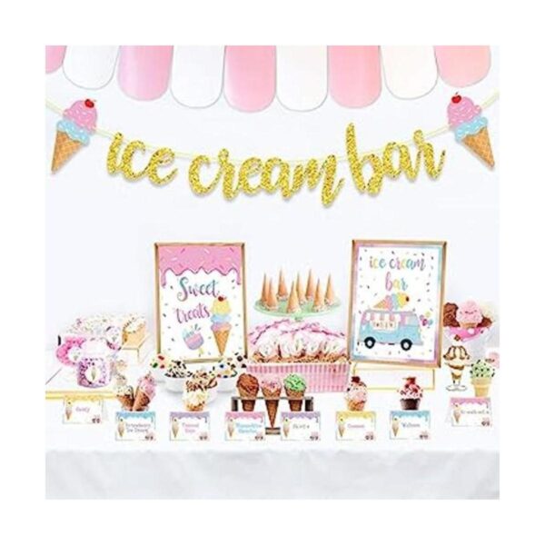 Kit de decoración de barra de helado pancarta de barra de_1
