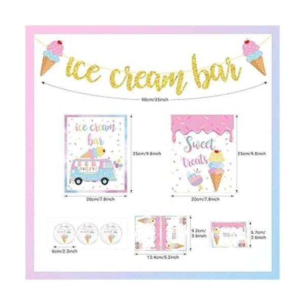 Kit de decoración de barra de helado pancarta de barra de_2
