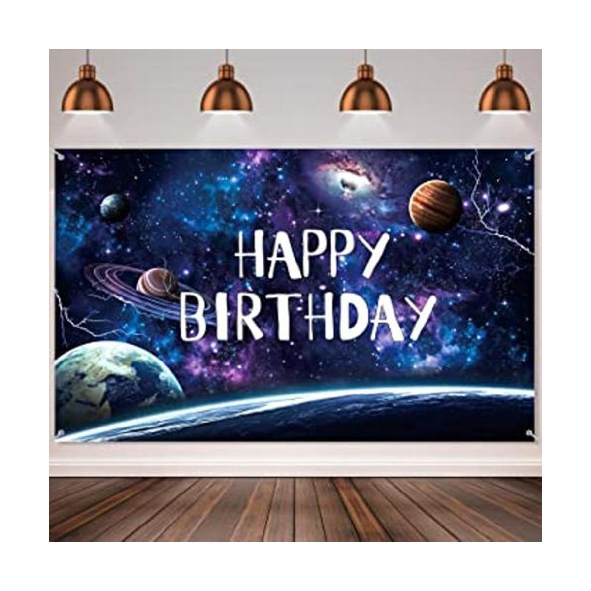 Decoración de fiesta de cumpleaños de galaxia espacial