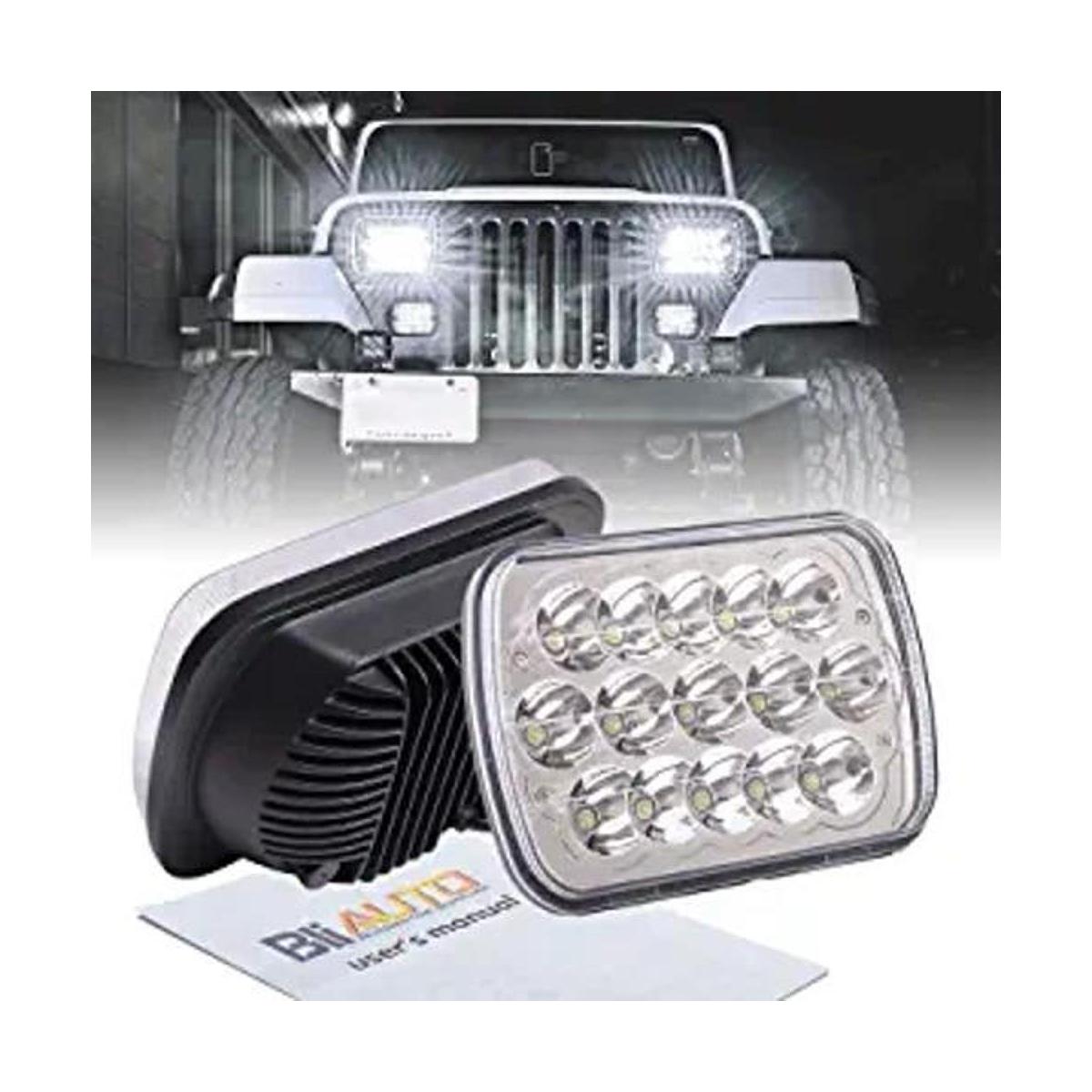 BLIAUTO Faros delanteros LED rectangulares H6054 H6054
