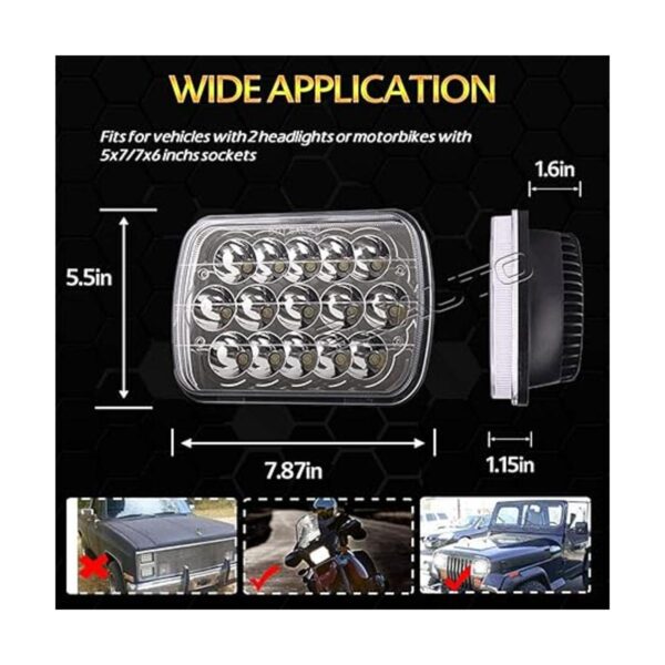 BLIAUTO Faros delanteros LED rectangulares H6054 H6054_2