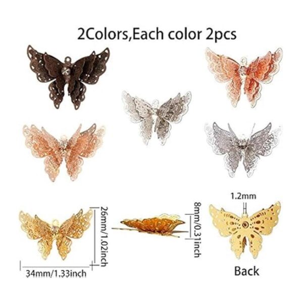 Sunnyblue 1 caja de 12 unidades de 6 colores de mariposas