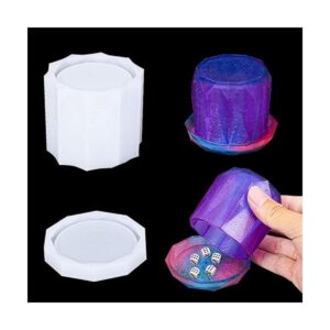 FineInno Molde de resina para dados con tapa moldes de
