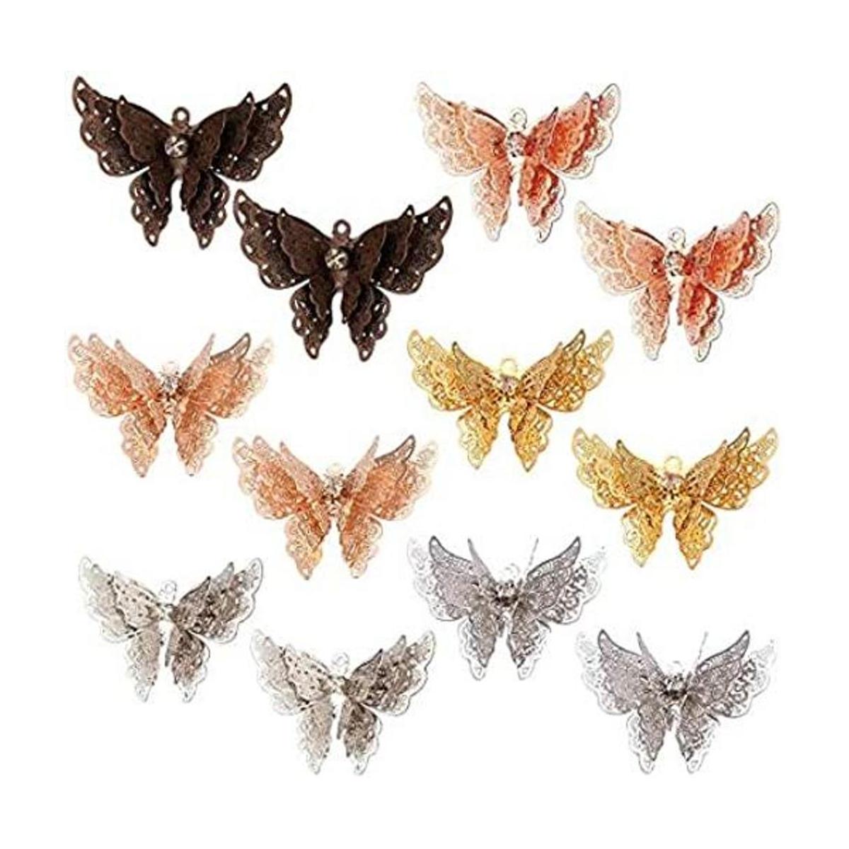 Sunnyblue 1 caja de 12 unidades de 6 colores de mariposas