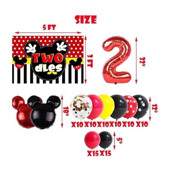 98 piezas de suministros de fiesta de cumpleaños de Mickey_4