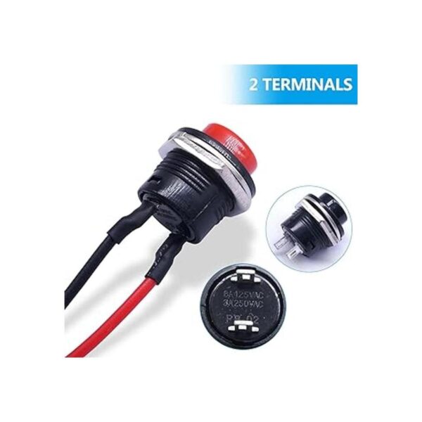 Twidec Interruptor de botón momentáneo SPST AC250V3A_4