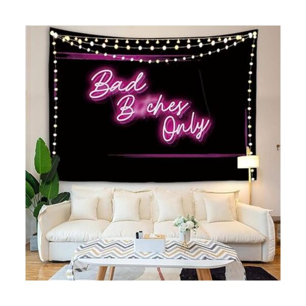 HuxtleEssentials Tapiz decorativo de pared Bad Bches_3