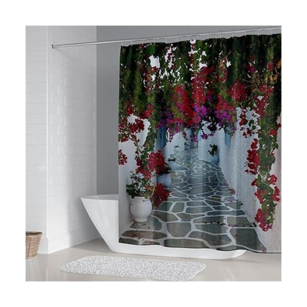 DDSDUDES Juego de 4 cortinas de ducha de flores de_2