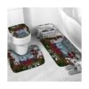 DDSDUDES Juego de 4 cortinas de ducha de flores de_3