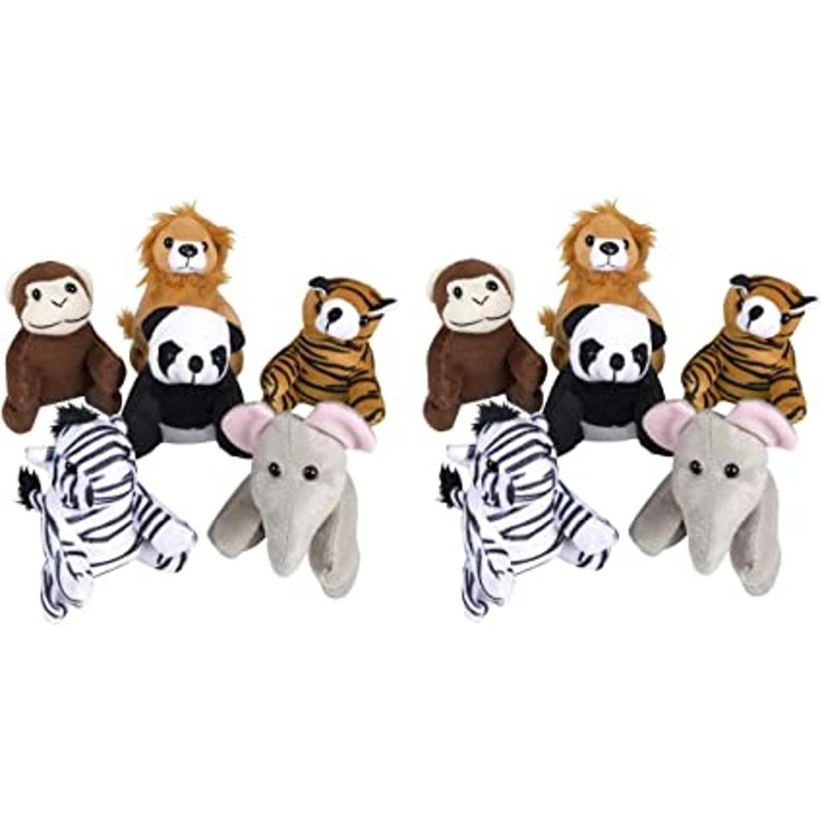 Peluche de animales del zoológico de 5.0 in. Paquete de 12