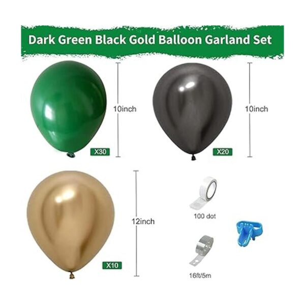 Kit de guirnalda de globos globos de látex verde oscuro y_2