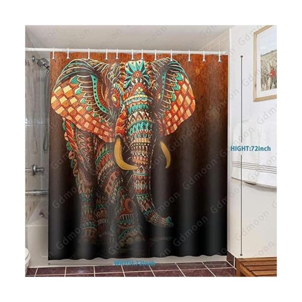 Gdmoon YLZFGD854 Cortina de ducha con diseño de elefante