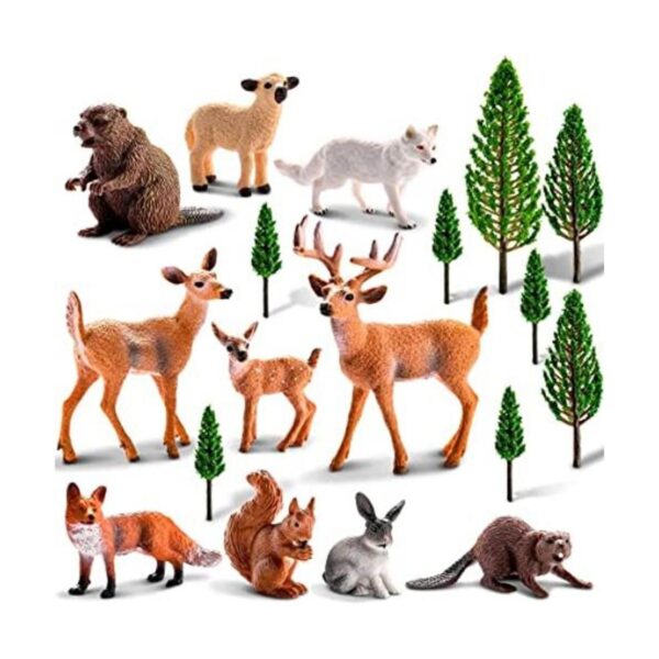 18 figuras de animales del bosque de Navidad animales del_1