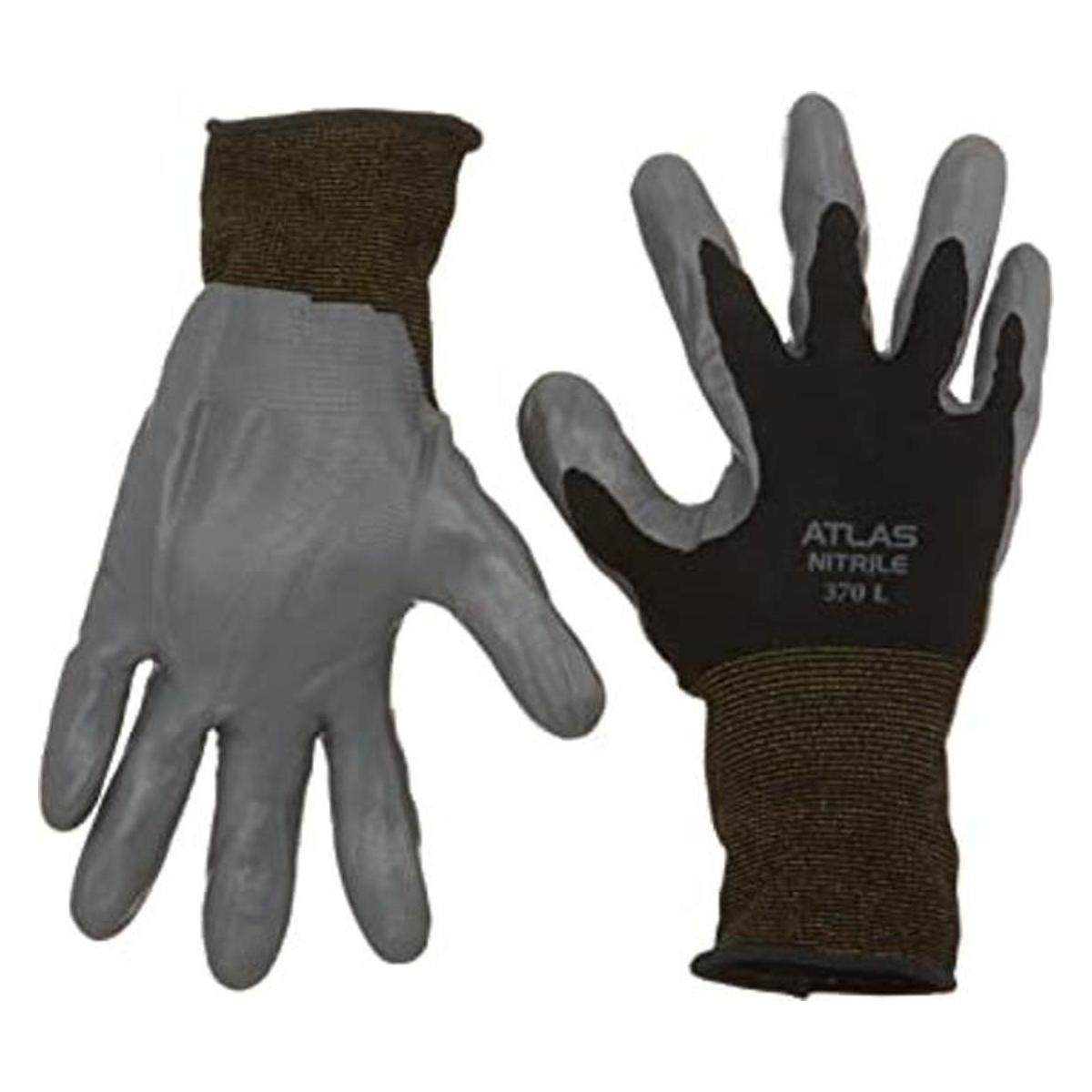 SHOWA Atlas 370 Paquete de 12 guantes de trabajo negros