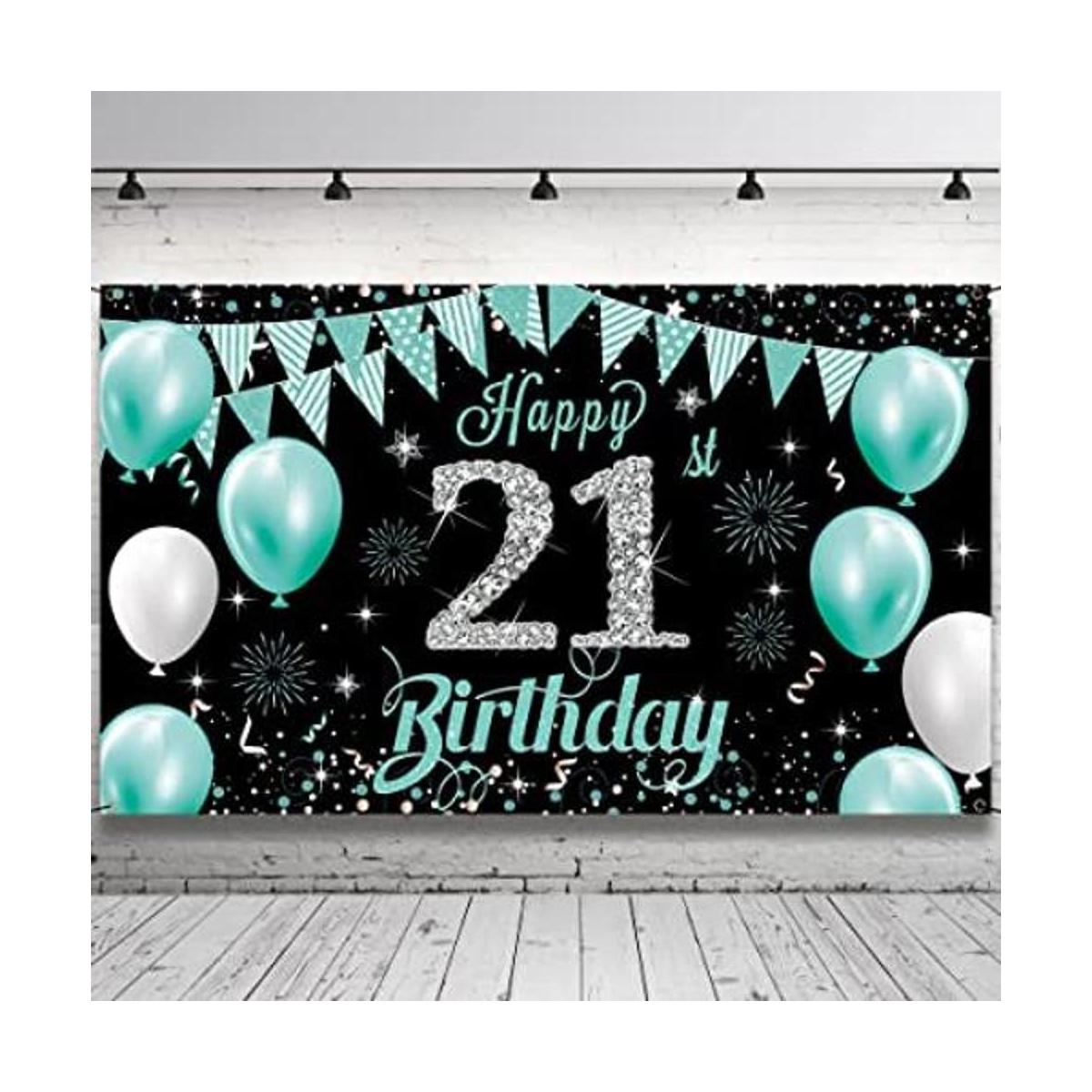 Pancarta de fondo para decoración de cumpleaños número 21