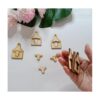 40 aretes de madera para cabeza de vaca en blanco