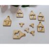 40 aretes de madera para cabeza de vaca en blanco