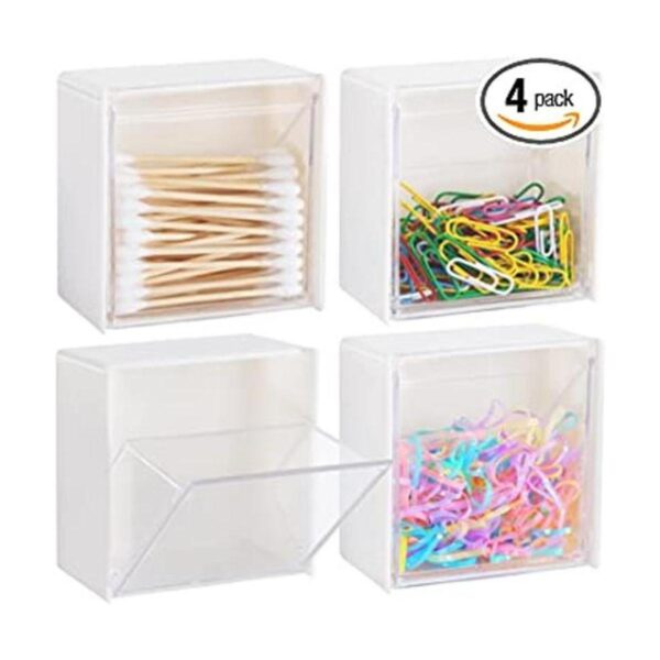 Gusame Paquete de 4 recipientes de soporte Qtip montados