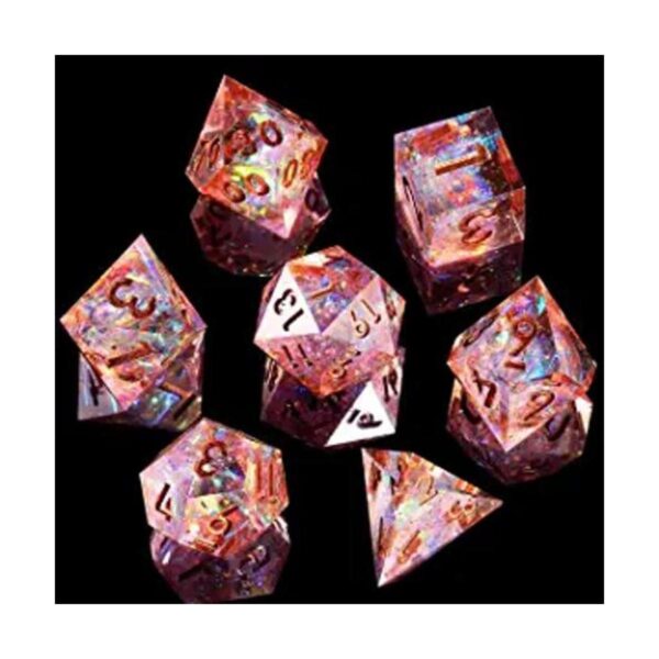 Mini Planet Juego de dados DND poliédricos con bordes_1