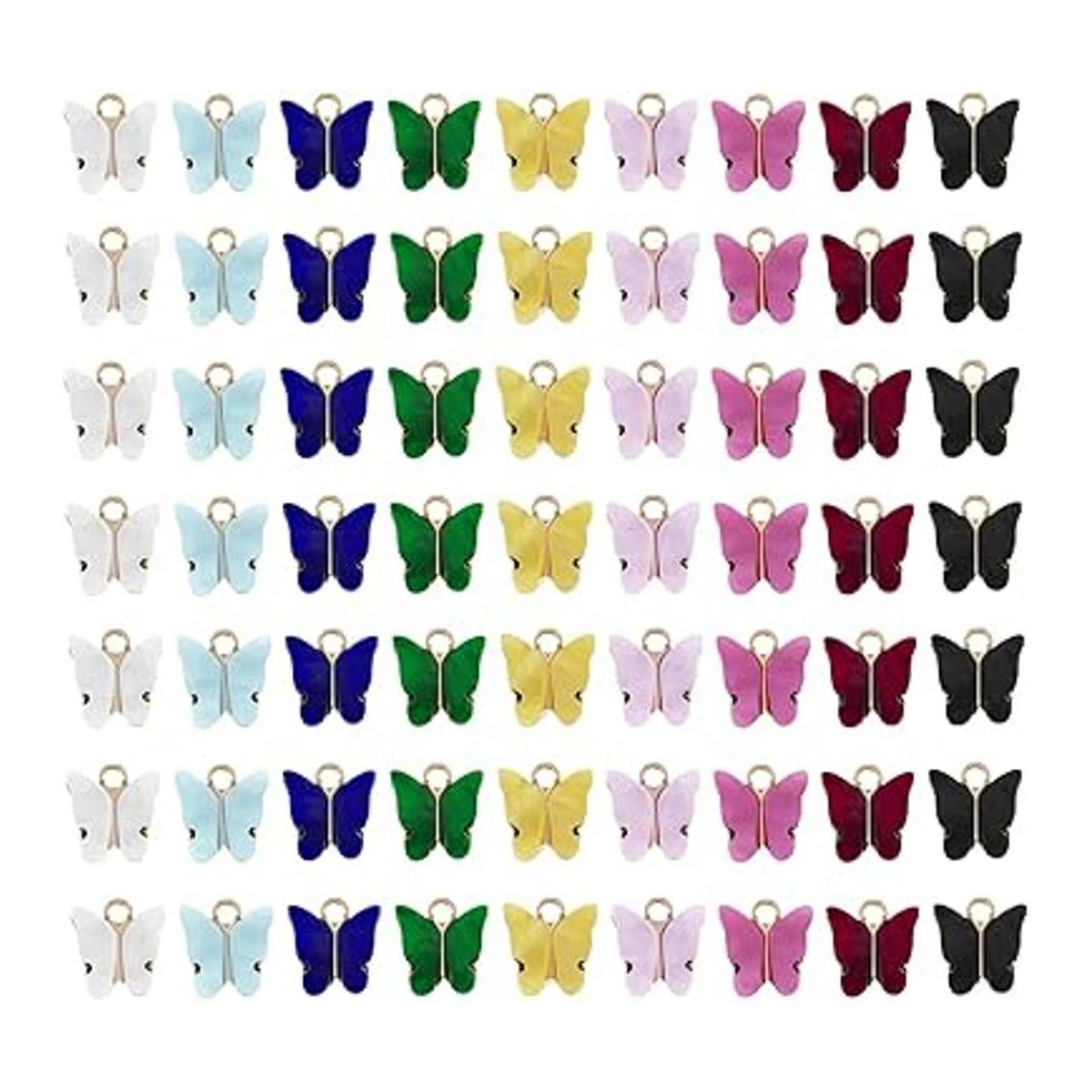 90 dijes de mariposa de acrílico con forma de mariposa
