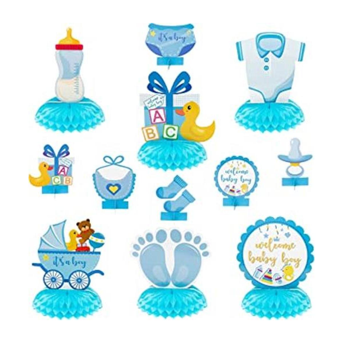 OSNIE Centros de mesa de fiesta de baby shower azul para