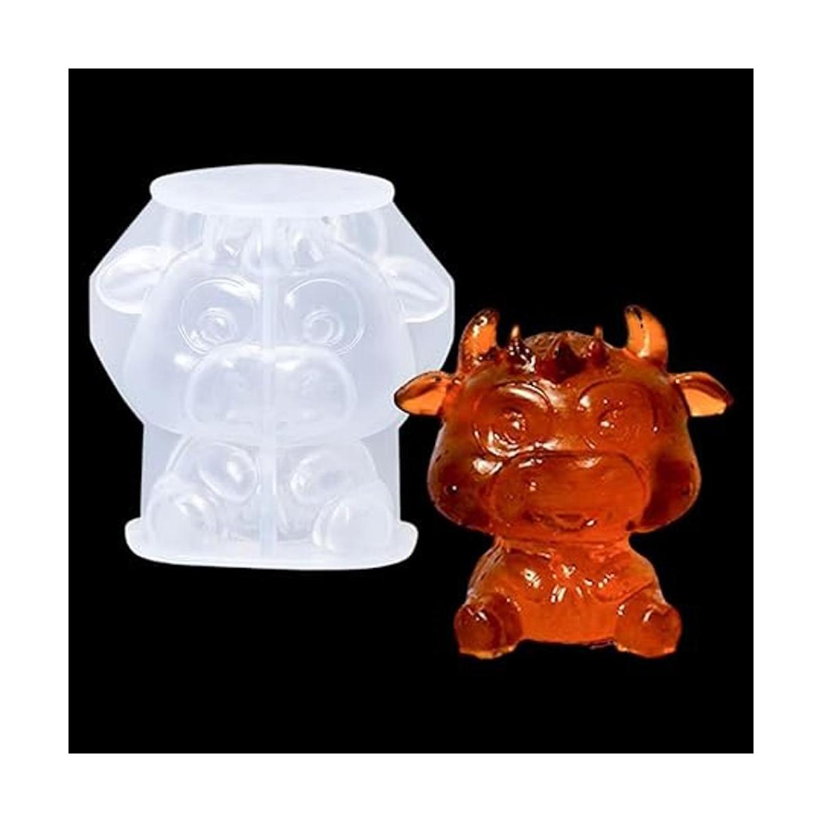 DeryArcle Moldes de resina de vaca 3D molde de silicona