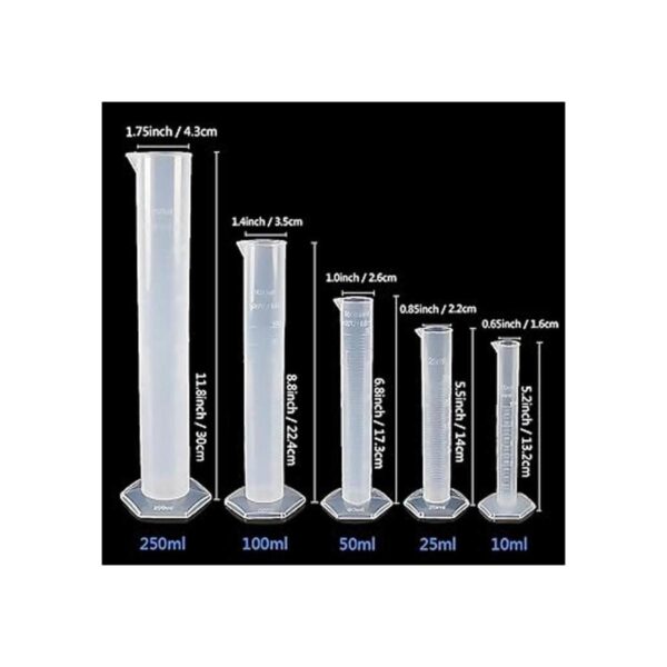 Cilindros graduados de plástico y vasos de plástico 5