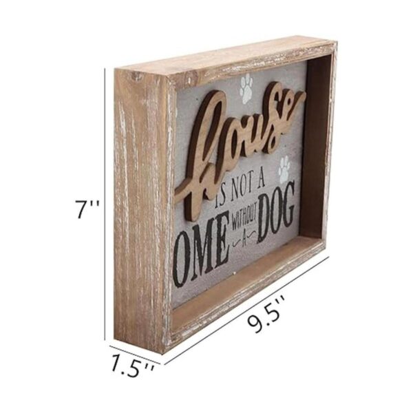 Parisloft Placa de madera para perro con texto en inglés_3