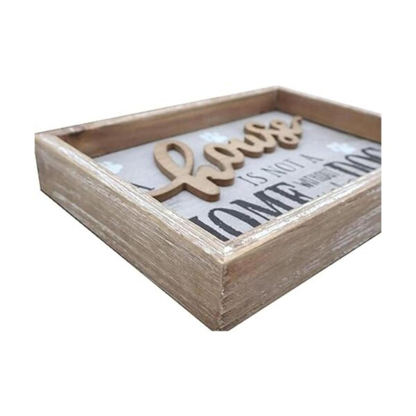 Parisloft Placa de madera para perro con texto en inglés_4