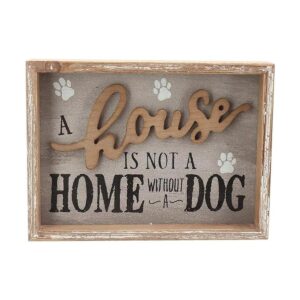Parisloft Placa de madera para perro con texto en inglés_1