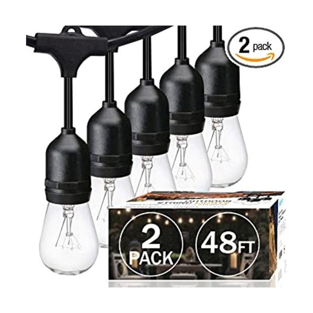 SUNTHIN Paquete de 2 tiras de luces para exteriores de 48
