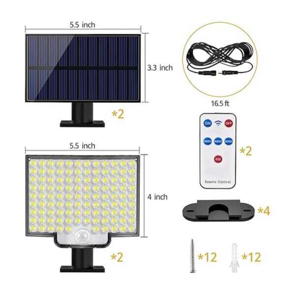 Luces solares para exteriores 106 luces LED de 3000 lm_2