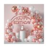Janinus Kit de arco de guirnalda de globos de oro rosa