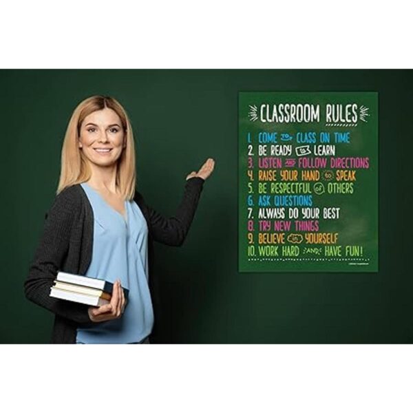 Póster de reglas de aula laminado 17 x 22 pulgadas_2